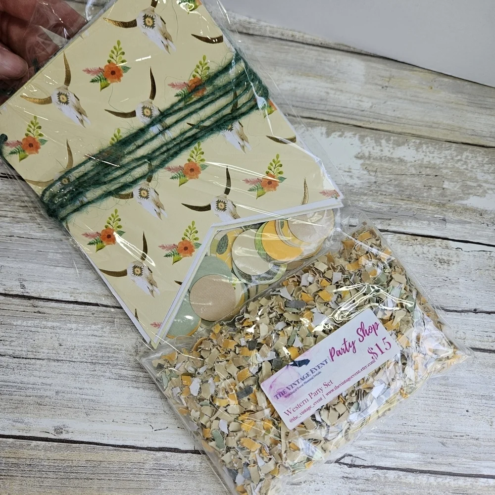 Floral Party Set with Green Twine